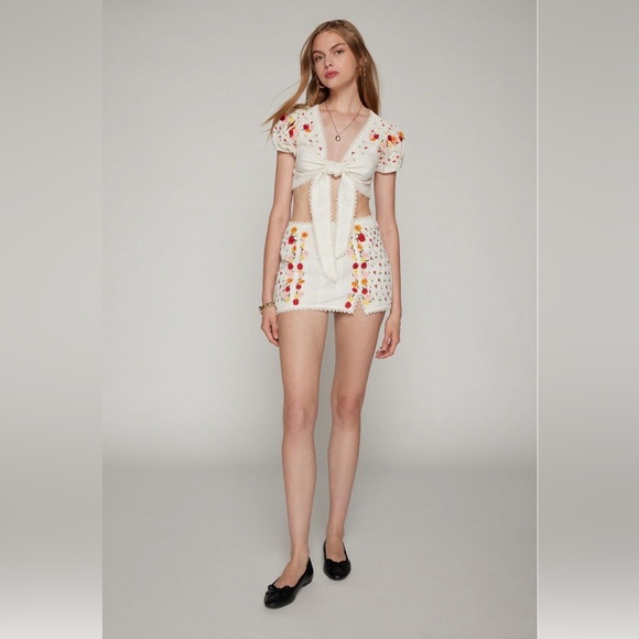 Kimchi Blue Eddie Floral Embroidered Top & Skirt Set - Picture 2 of 14